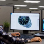 engineer working with a 3d model