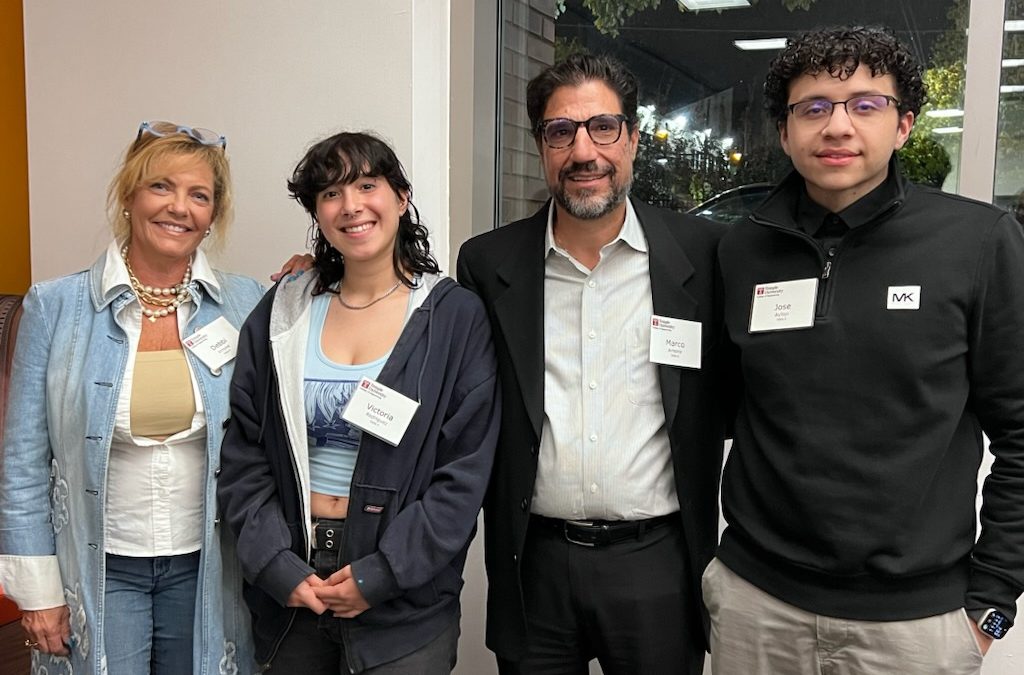 Pictured: Deborah Arnone, Temple Student Victoria Rodriguez, ENSER President Marco Arnone, ENSER Arnone Scholarship Recipient Jose Ortiz Ayllon