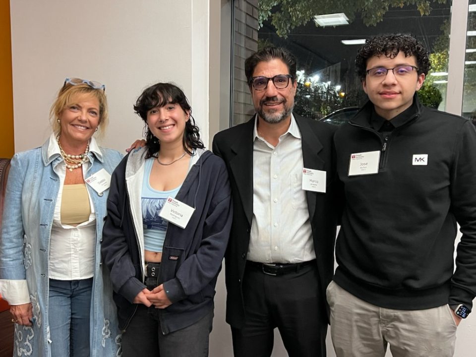 Pictured: Deborah Arnone, Temple Student Victoria Rodriguez, ENSER President Marco Arnone, ENSER Arnone Scholarship Recipient Jose Ortiz Ayllon